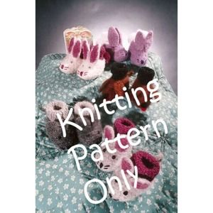 New Fiber Trends CH-22 Animal Friends Felt Booties Knitting Pattern